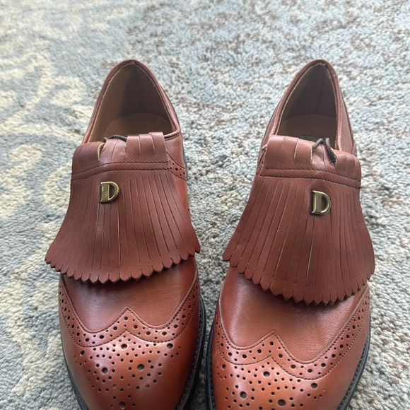 Vintage Dexter Men’s Golf Shoes Spikes Kiltie Leather Brown 8.5 - Picture 4 of 12